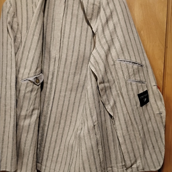 NWT Cremieux Beige Striped Linen/Cotton Blazer L or XL Firm Price - Picture 2 of 5